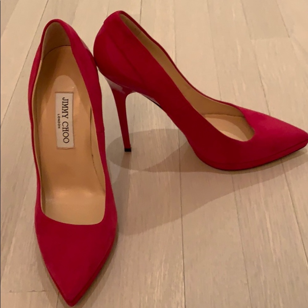 Jimmy Choo Suede & Patent Leather Pumps